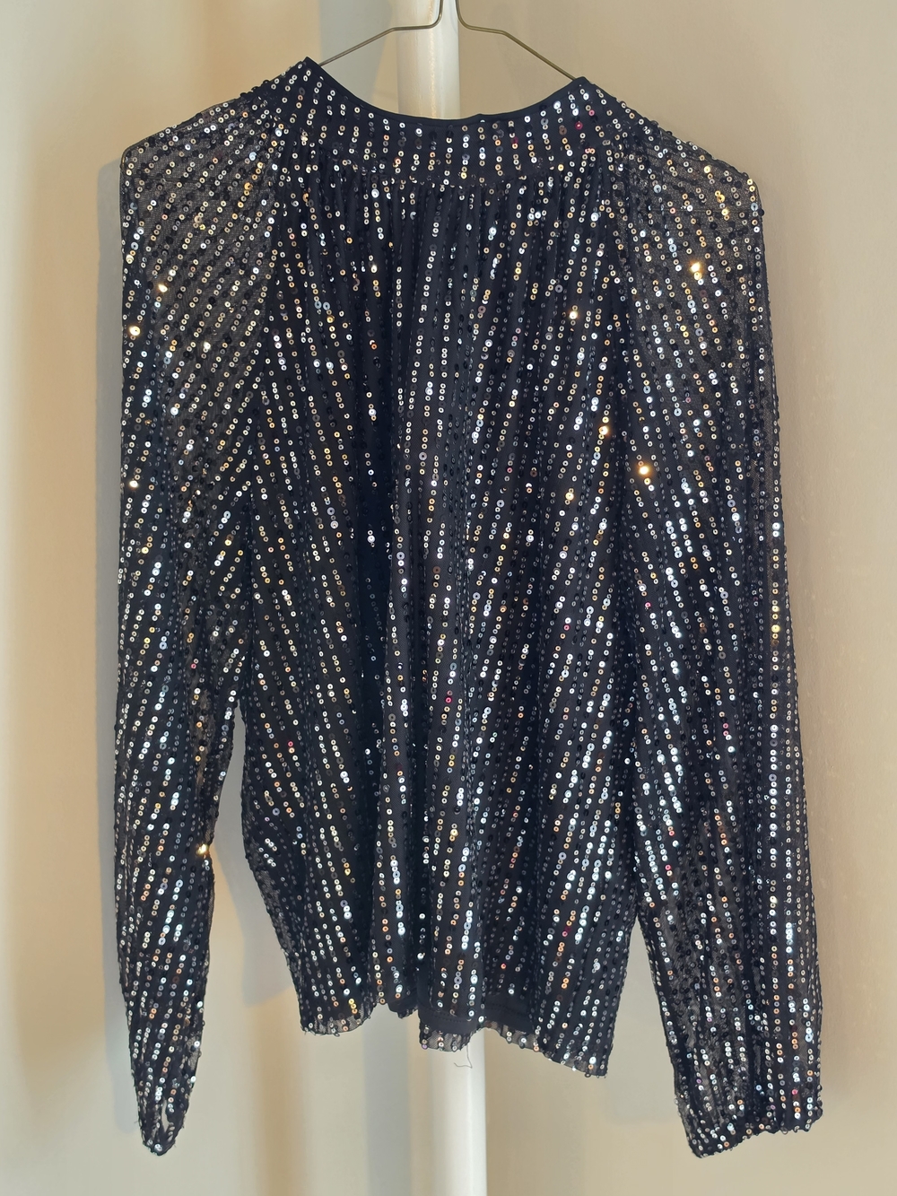 Rock & Shine Black Sequin Long-Sleeve Blouse